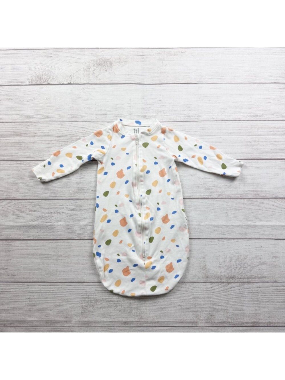 Tiny Citizen Organic Cotton Baby Sleep Sack White Multicolor Confetti 0-3 Months